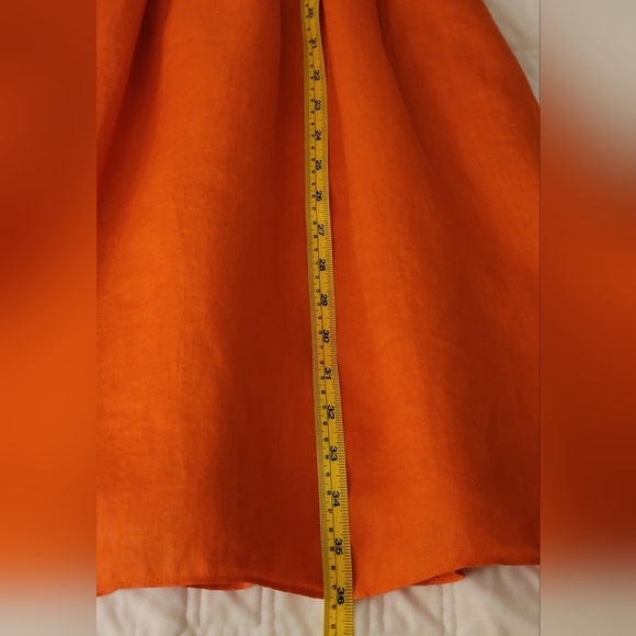 J. Crew Linen Cap Sleeve Dress in Orange/Red, Size 0 - Picture 16 of 16